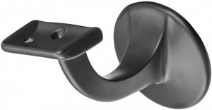 Trapleuninghouder gegoten aluminium geanodiseerd, zwart met vlal zadel en voorzien van tapgat M8 Achterplaat: 56 mm h.h. maat: 65 mm