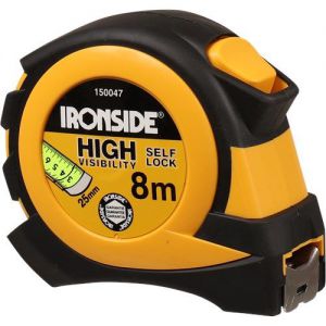 Rolbandmaat Rubber Ironside 8 meter, bandbreedte 25mm