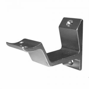 Leuninghouder Gegoten aluminium geanodiseerd, F1 met hol zadel opschroevend Achterplaat: 57x27 mm h.h. maat: 65 mm